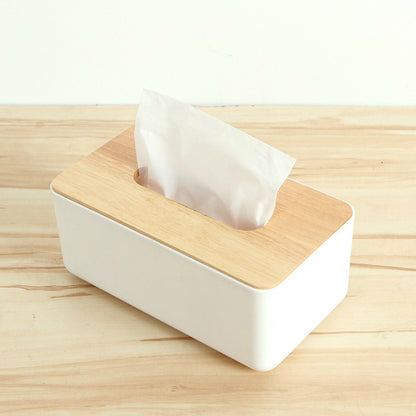 Wooden tissue box